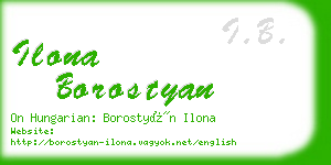 ilona borostyan business card